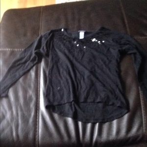 Black sparkle long sleeve shirt